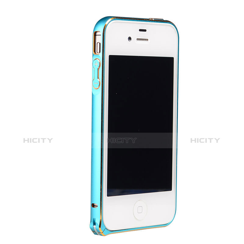 Cover Lusso Laterale Alluminio per Apple iPhone 4 Cielo Blu