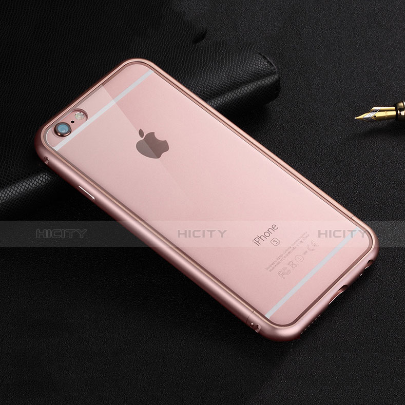 Cover Lusso Laterale Alluminio per Apple iPhone 6S Plus Oro Rosa