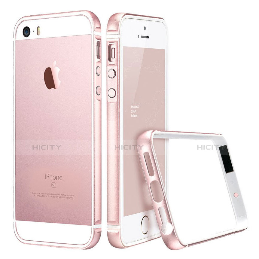 Cover Lusso Laterale Alluminio per Apple iPhone SE Oro Rosa