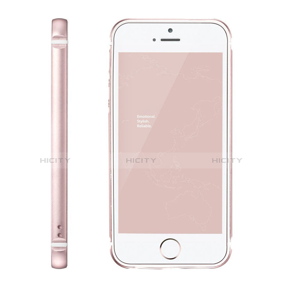 Cover Lusso Laterale Alluminio per Apple iPhone SE Oro Rosa