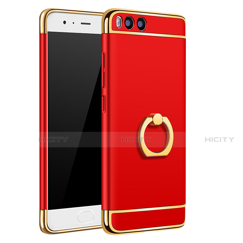 Cover Lusso Metallo Laterale e Plastica con Anello Supporto A02 per Xiaomi Mi 6 Rosso