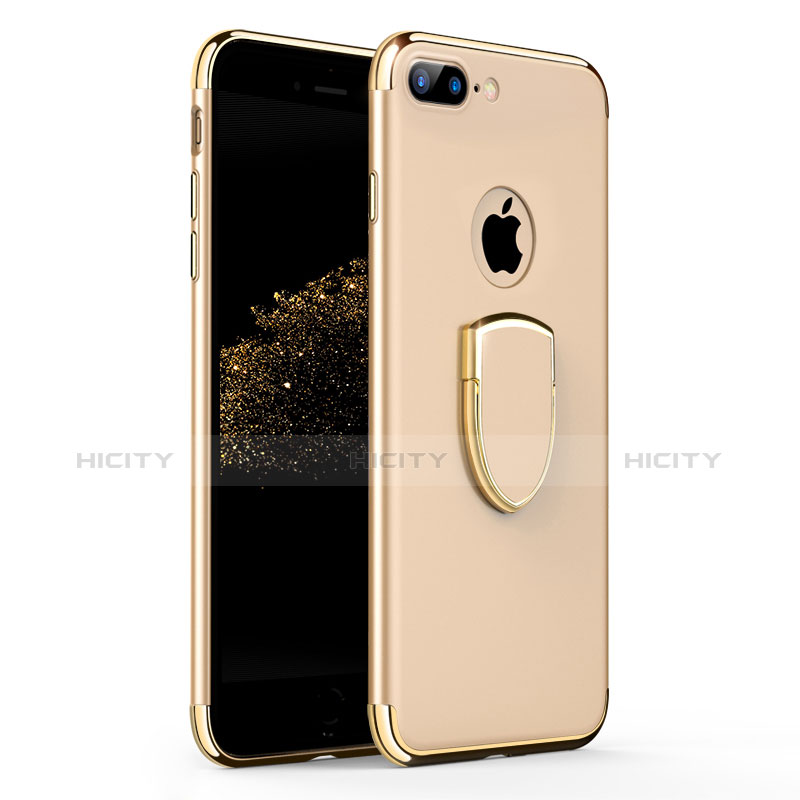 Cover Lusso Metallo Laterale e Plastica con Anello Supporto A03 per Apple iPhone 7 Plus Oro