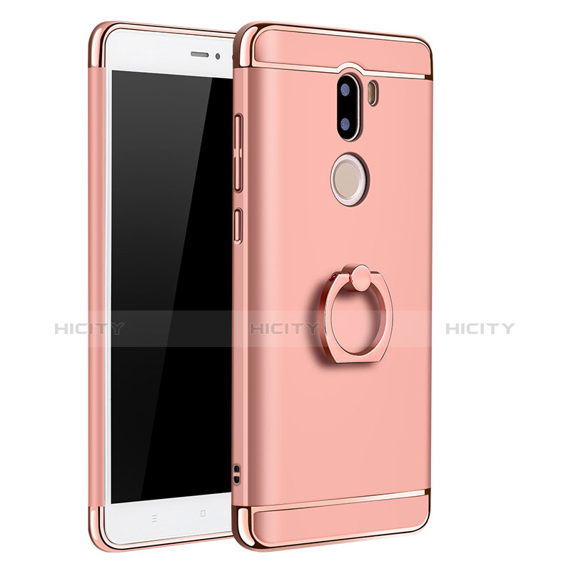 Cover Lusso Metallo Laterale e Plastica con Anello Supporto per Xiaomi Mi 5S Plus Oro Rosa