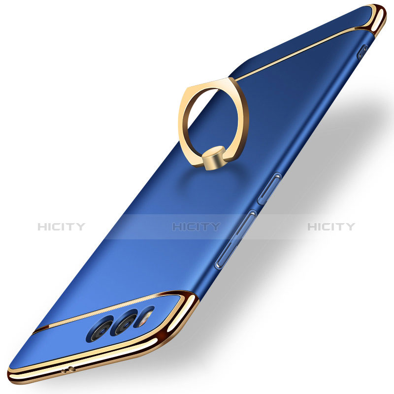 Cover Lusso Metallo Laterale e Plastica con Anello Supporto per Xiaomi Mi 6 Blu