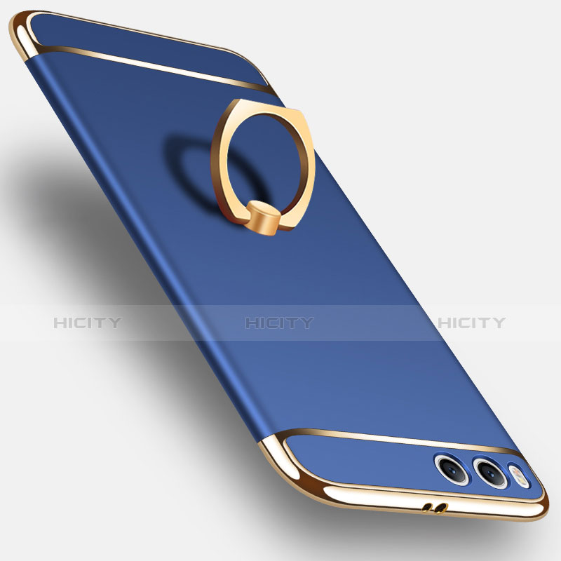 Cover Lusso Metallo Laterale e Plastica con Anello Supporto per Xiaomi Mi 6 Blu