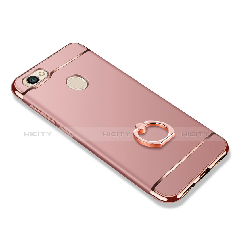 Cover Lusso Metallo Laterale e Plastica con Anello Supporto per Xiaomi Redmi Y1 Oro Rosa