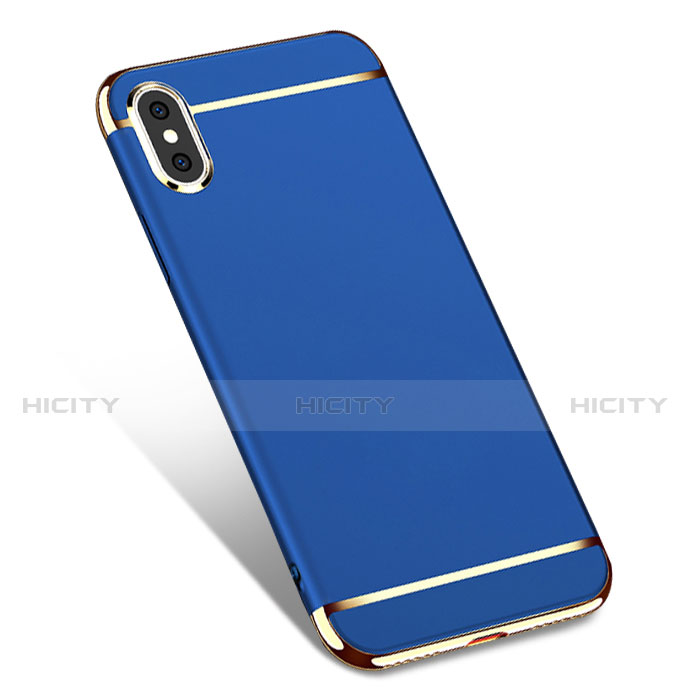 Cover Lusso Metallo Laterale e Plastica M01 per Apple iPhone Xs Blu