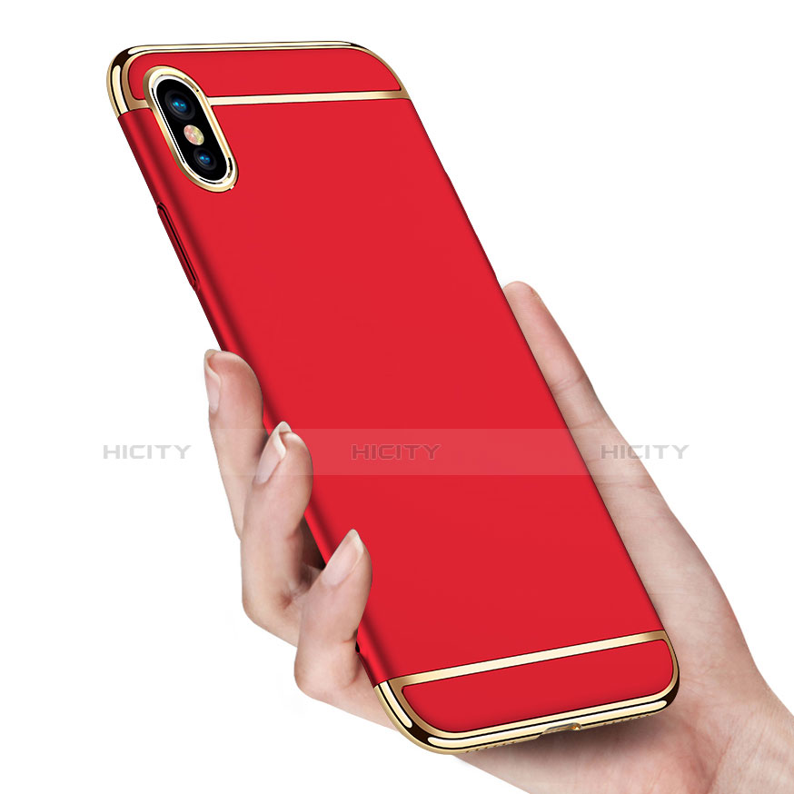 Cover Lusso Metallo Laterale e Plastica M01 per Apple iPhone Xs Max Rosso