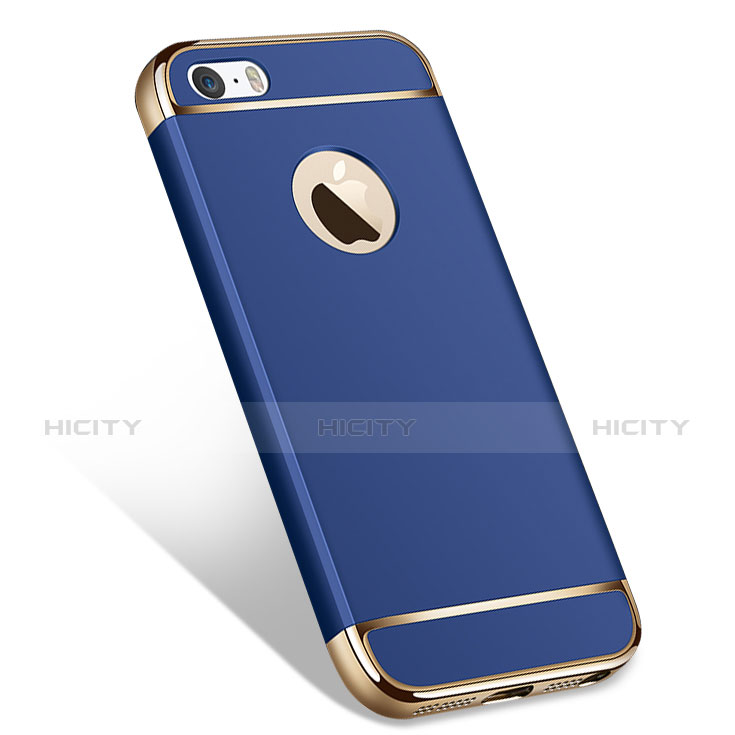 Cover Lusso Metallo Laterale e Plastica per Apple iPhone 5 Blu