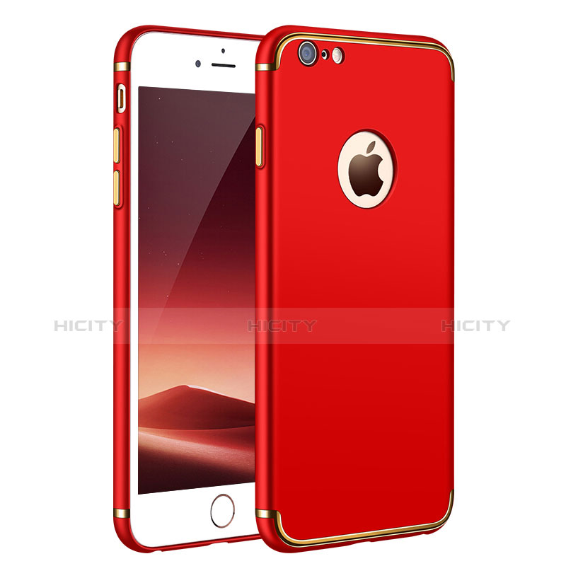 Cover Lusso Metallo Laterale e Plastica per Apple iPhone 6S Plus Rosso