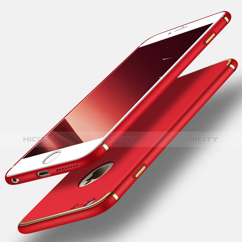 Cover Lusso Metallo Laterale e Plastica per Apple iPhone 6S Plus Rosso