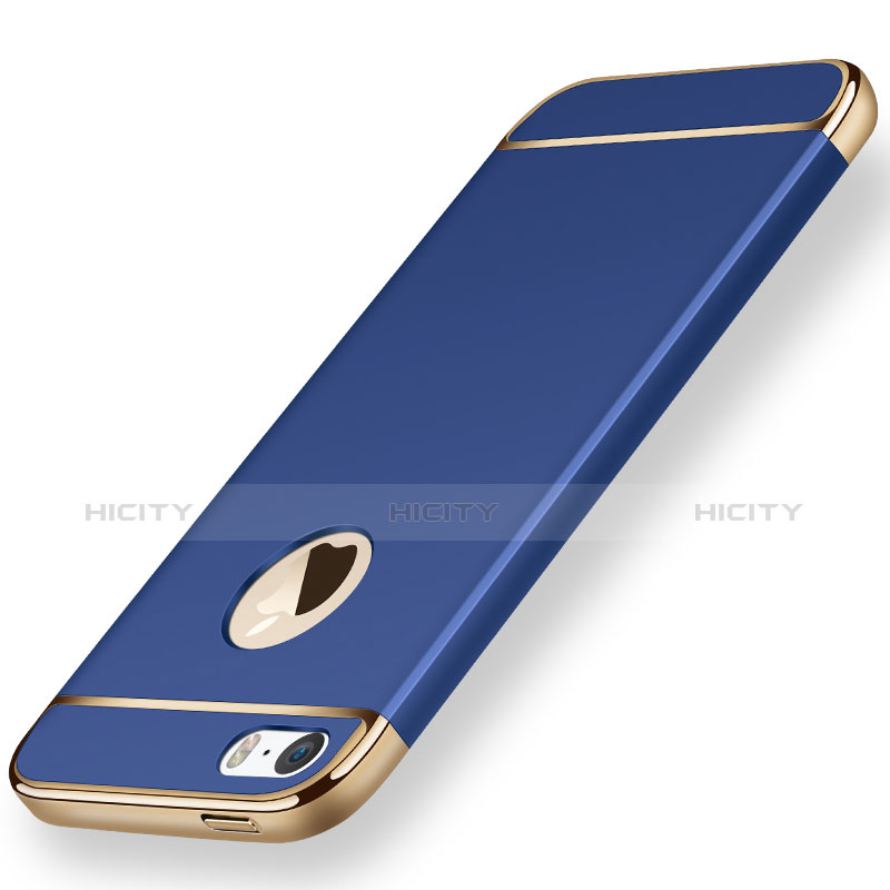 Cover Lusso Metallo Laterale e Plastica per Apple iPhone SE Blu