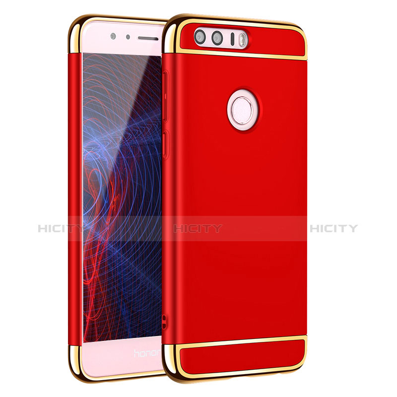 Cover Lusso Metallo Laterale e Plastica per Huawei Honor 8 Rosso