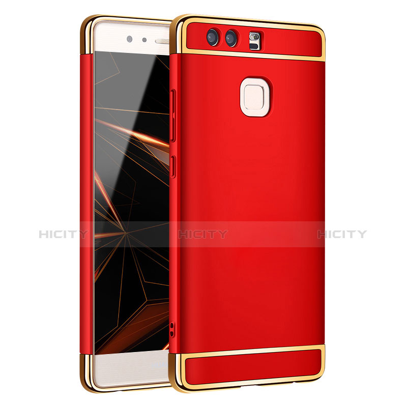 Cover Lusso Metallo Laterale e Plastica per Huawei P9 Plus Rosso