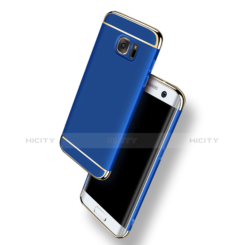 Cover Lusso Metallo Laterale e Plastica per Samsung Galaxy S7 Edge G935F Blu