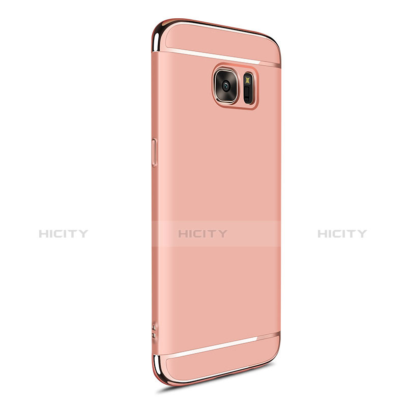 Cover Lusso Metallo Laterale e Plastica per Samsung Galaxy S7 Edge G935F Oro Rosa