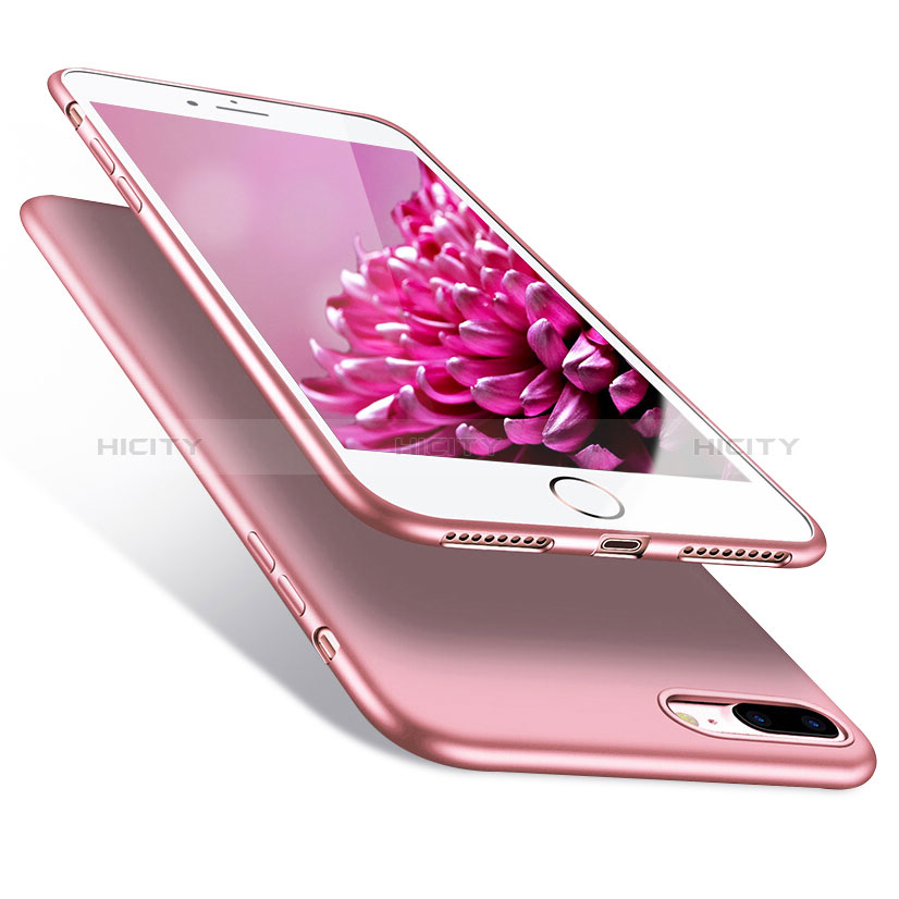 Cover Morbida Silicone Lucido per Apple iPhone 7 Plus Rosa
