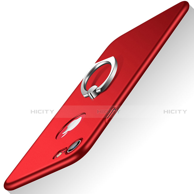 Cover Plastica Rigida Opaca con Anello Supporto A02 per Apple iPhone SE (2020) Rosso