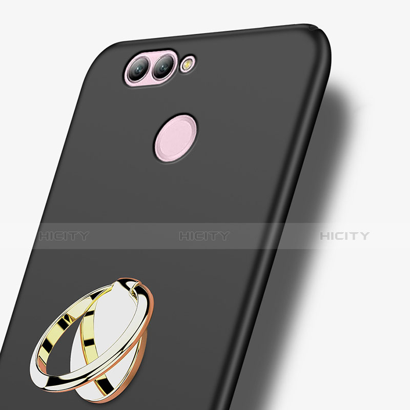 Cover Plastica Rigida Opaca con Anello Supporto A02 per Huawei Nova 2 Nero