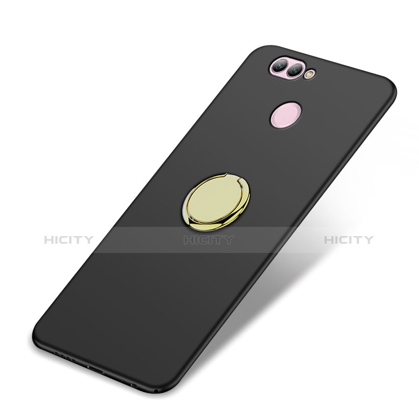 Cover Plastica Rigida Opaca con Anello Supporto A02 per Huawei Nova 2 Plus Nero