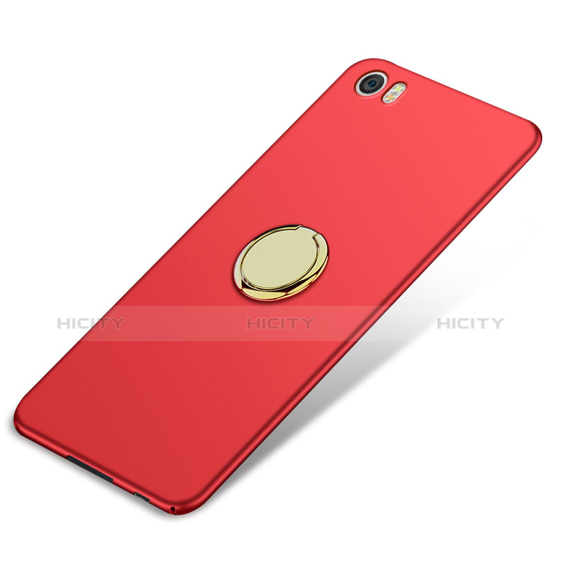 Cover Plastica Rigida Opaca con Anello Supporto A02 per Xiaomi Mi Note Rosso