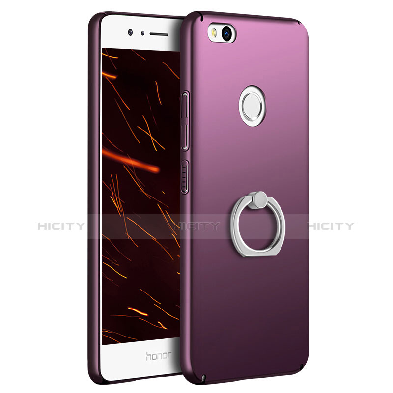 Cover Plastica Rigida Opaca con Anello Supporto A03 per Huawei Honor 8 Lite Viola