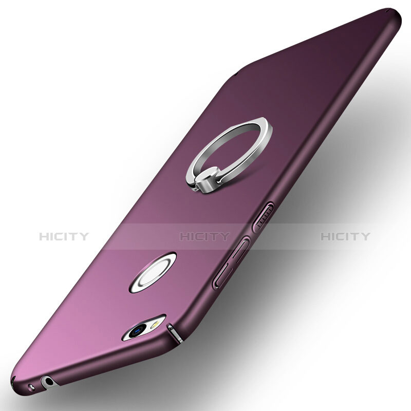 Cover Plastica Rigida Opaca con Anello Supporto A03 per Huawei P8 Lite (2017) Viola