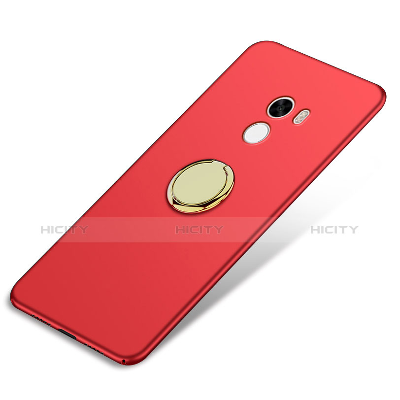 Cover Plastica Rigida Opaca con Anello Supporto A03 per Xiaomi Mi Mix Rosso