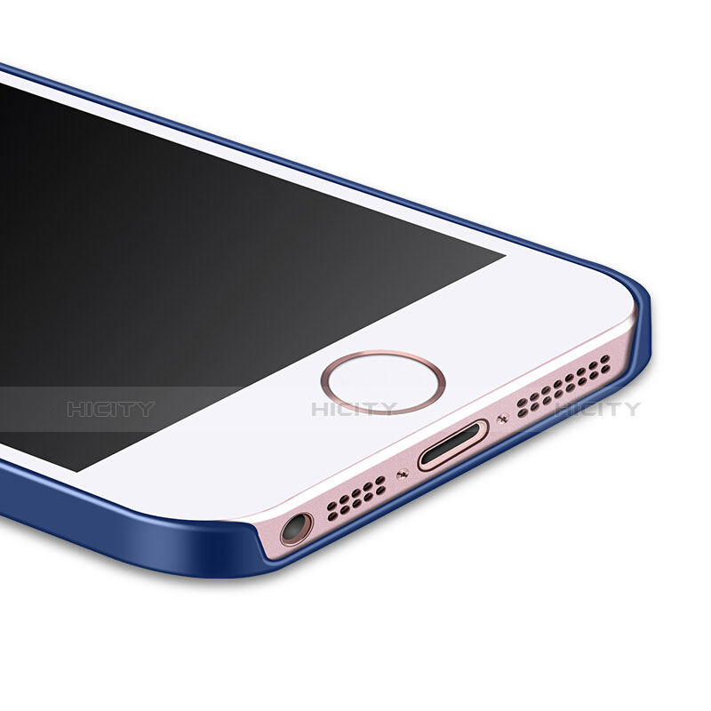 Cover Plastica Rigida Opaca con Anello Supporto per Apple iPhone 5S Blu