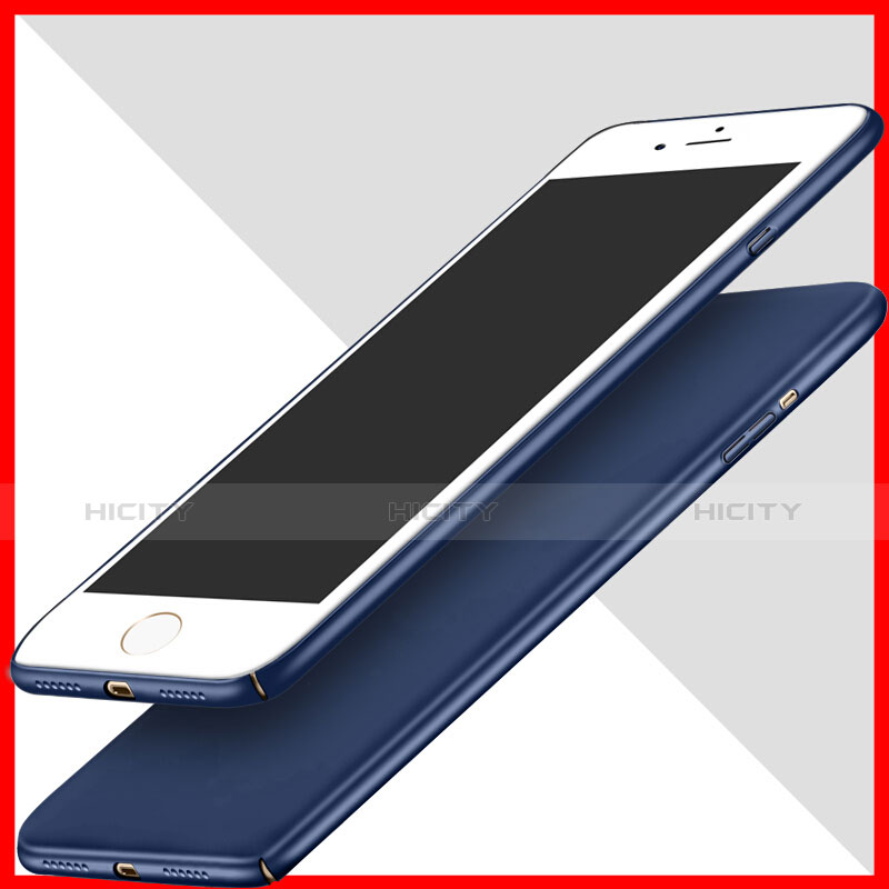 Cover Plastica Rigida Opaca con Anello Supporto per Apple iPhone 7 Blu