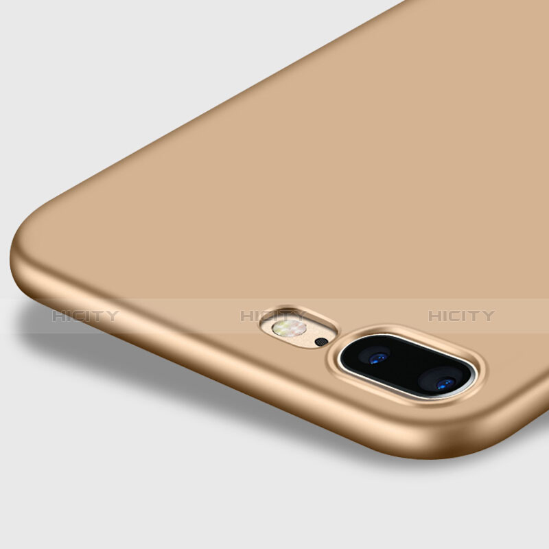 Cover Plastica Rigida Opaca con Anello Supporto per Apple iPhone 7 Plus Oro