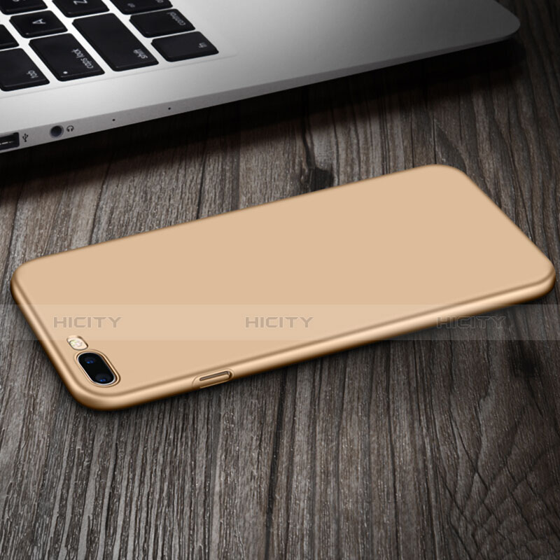 Cover Plastica Rigida Opaca con Anello Supporto per Apple iPhone 7 Plus Oro