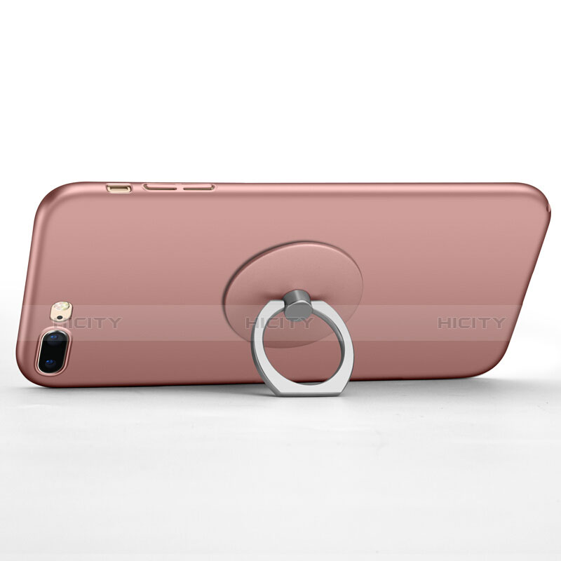 Cover Plastica Rigida Opaca con Anello Supporto per Apple iPhone 7 Plus Rosa