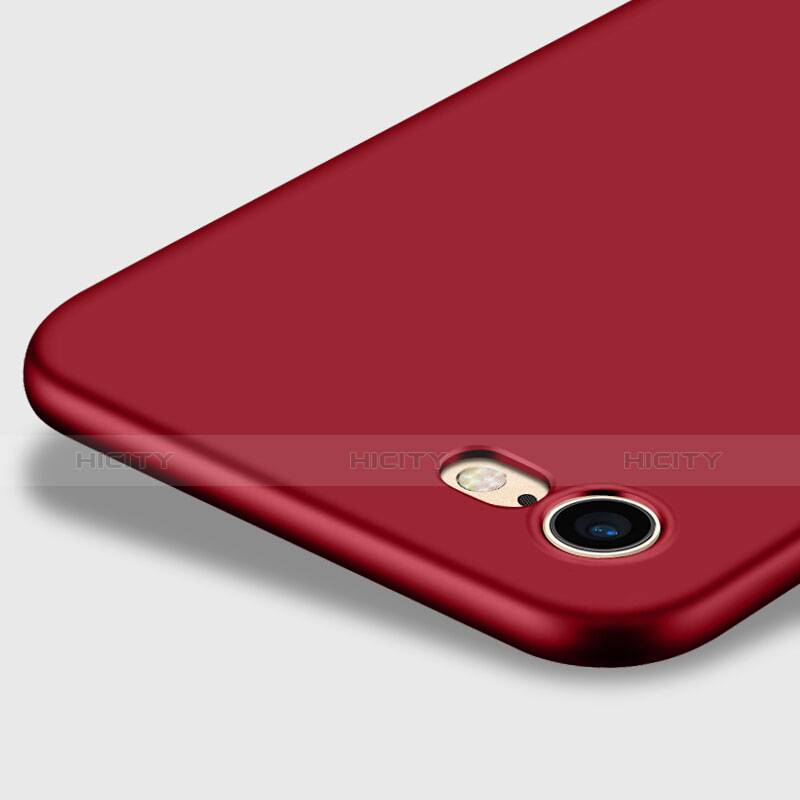 Cover Plastica Rigida Opaca con Anello Supporto per Apple iPhone 7 Rosso