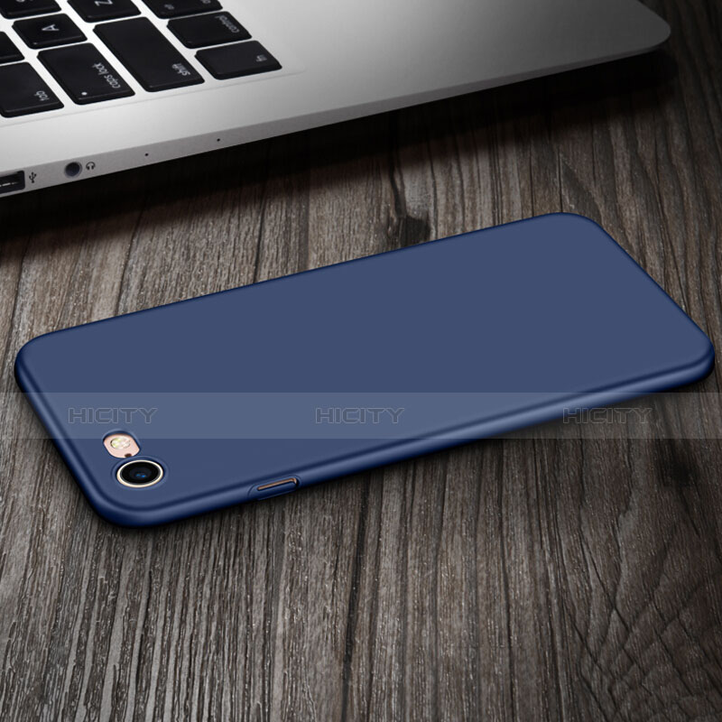 Cover Plastica Rigida Opaca con Anello Supporto per Apple iPhone 8 Blu