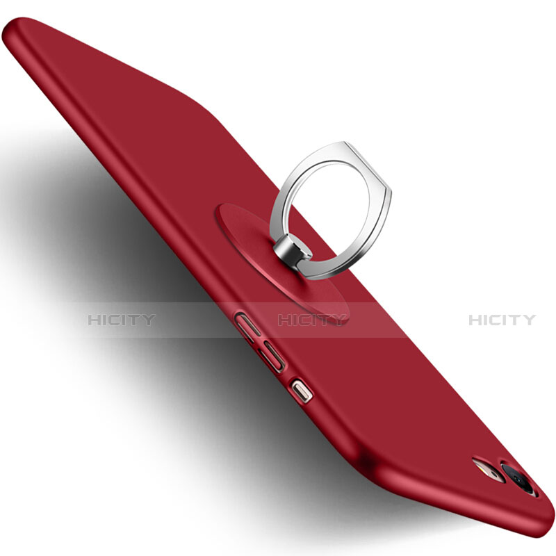 Cover Plastica Rigida Opaca con Anello Supporto per Apple iPhone SE (2020) Rosso