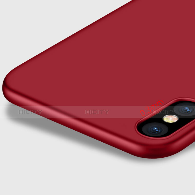 Cover Plastica Rigida Opaca con Anello Supporto per Apple iPhone Xs Max Rosso