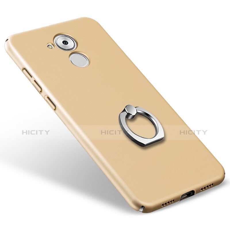 Cover Plastica Rigida Opaca con Anello Supporto per Huawei Enjoy 6S Oro