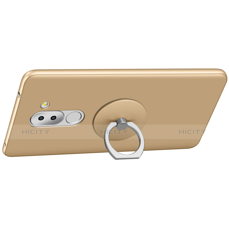 Cover Plastica Rigida Opaca con Anello Supporto per Huawei Honor 6X Oro