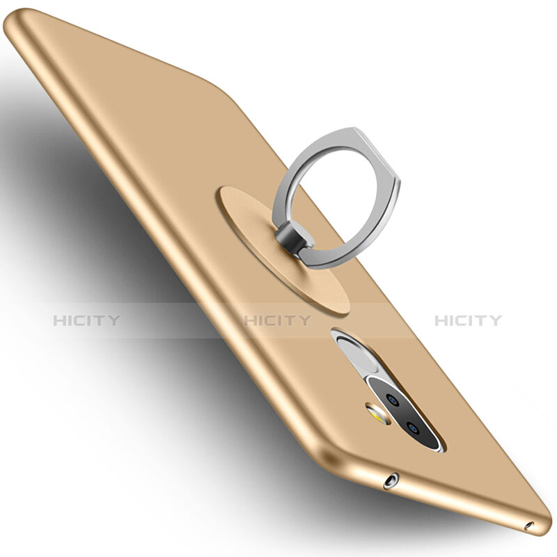 Cover Plastica Rigida Opaca con Anello Supporto per Huawei Honor 6X Oro