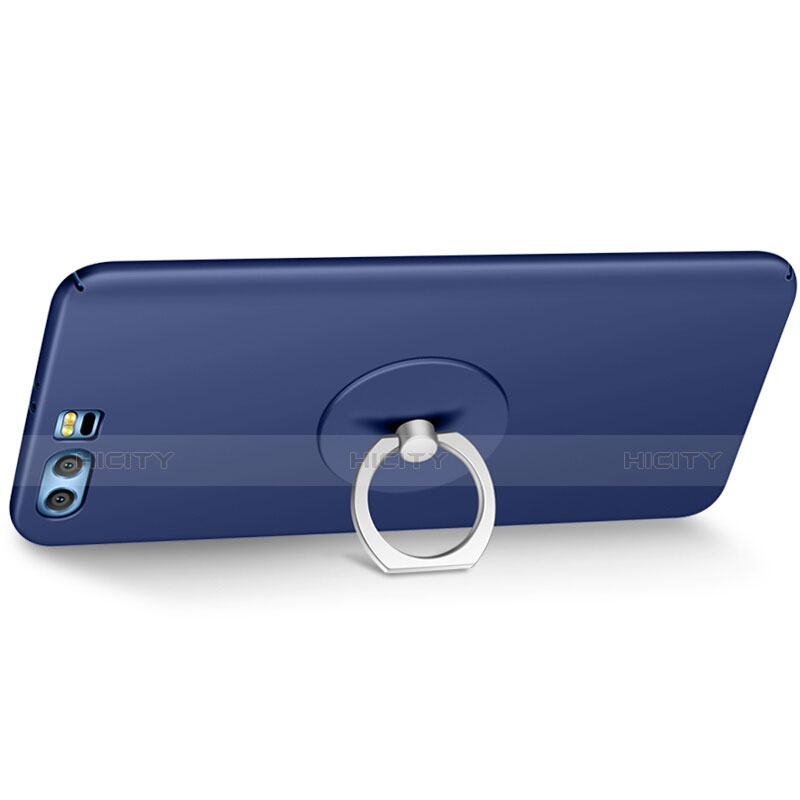 Cover Plastica Rigida Opaca con Anello Supporto per Huawei Honor 9 Premium Blu