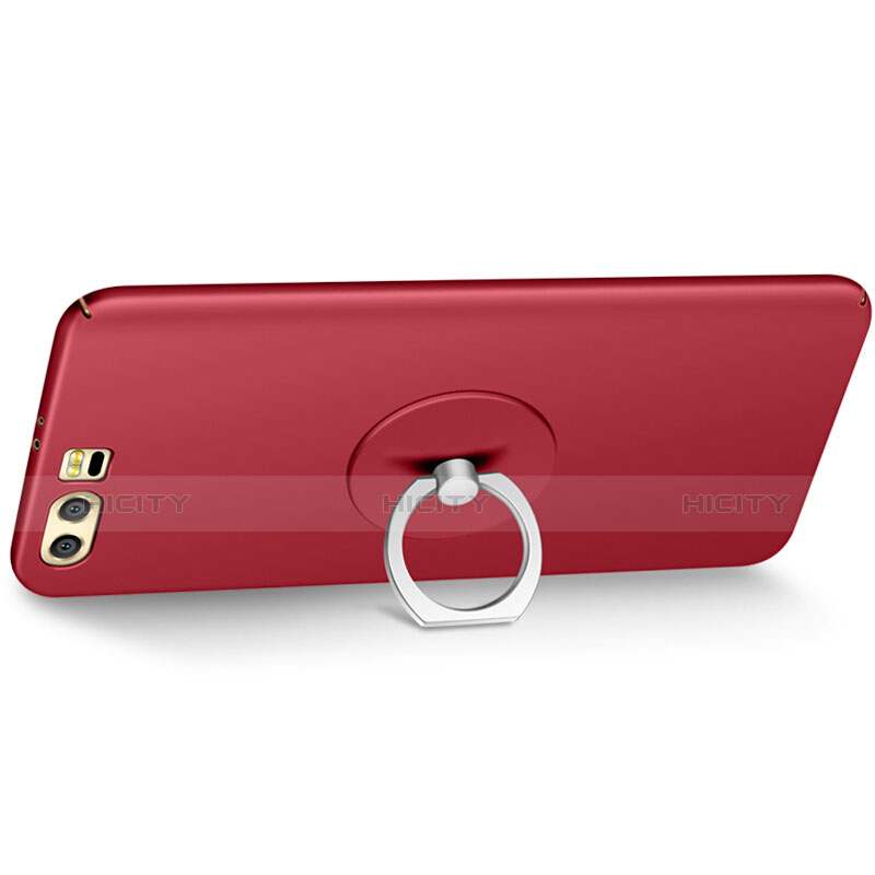 Cover Plastica Rigida Opaca con Anello Supporto per Huawei Honor 9 Premium Rosso