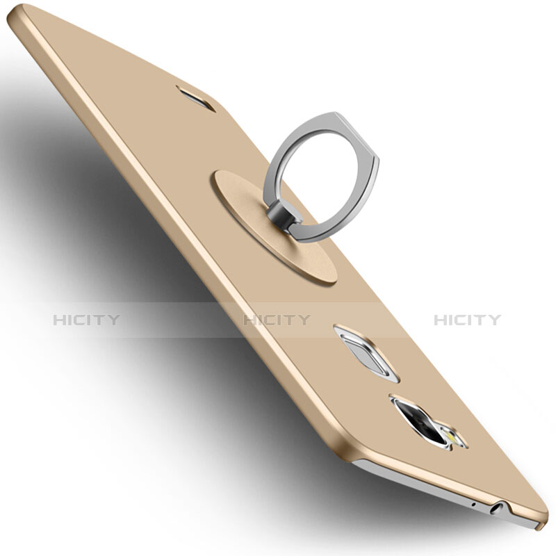 Cover Plastica Rigida Opaca con Anello Supporto per Huawei Mate 7 Oro