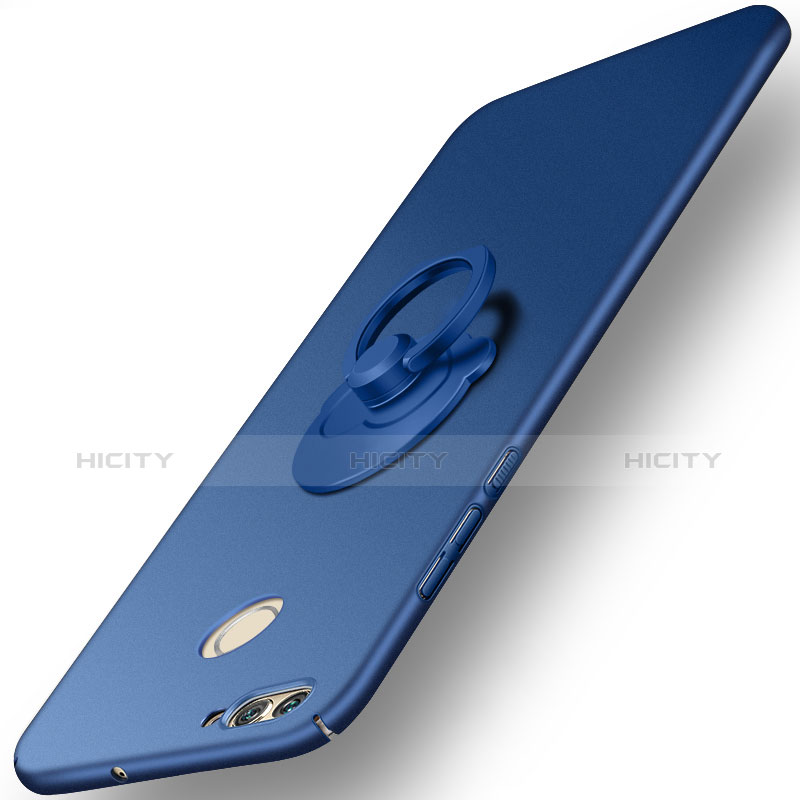 Cover Plastica Rigida Opaca con Anello Supporto per Huawei Nova 2 Blu