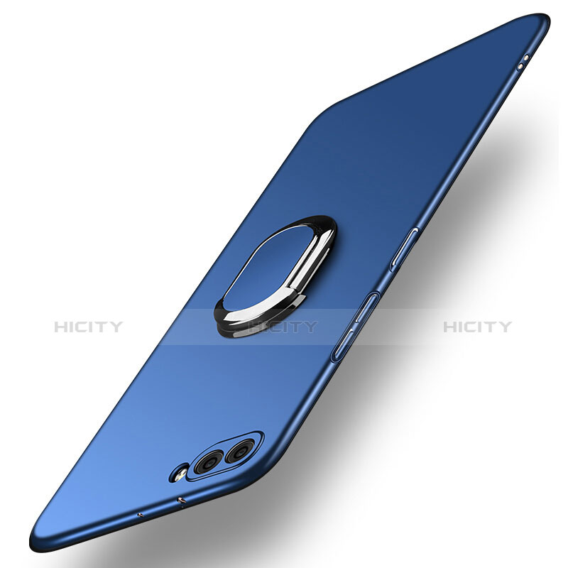 Cover Plastica Rigida Opaca con Anello Supporto per Huawei Nova 2S Blu