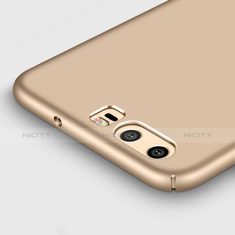 Cover Plastica Rigida Opaca con Anello Supporto per Huawei P10 Oro