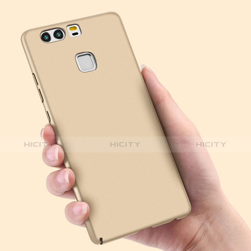 Cover Plastica Rigida Opaca con Anello Supporto per Huawei P9 Oro