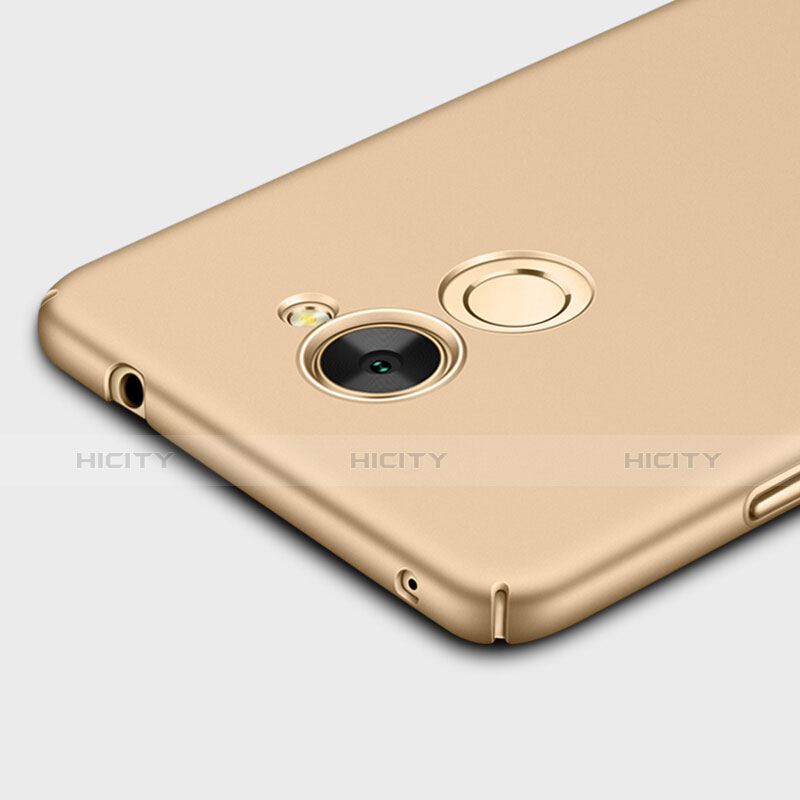 Cover Plastica Rigida Opaca con Anello Supporto per Huawei Y7 Prime Oro