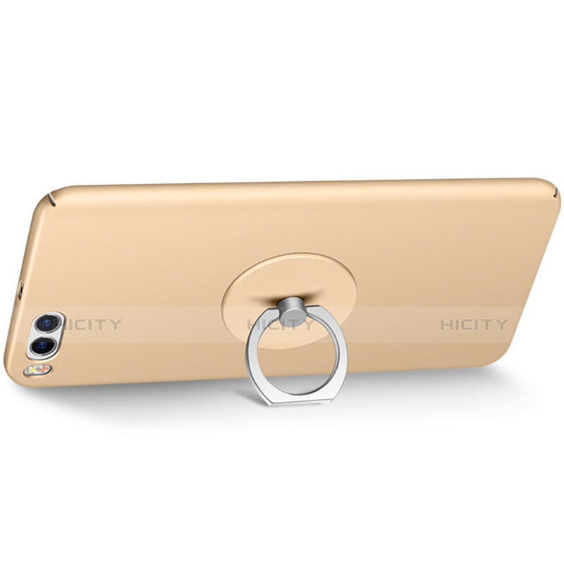 Cover Plastica Rigida Opaca con Anello Supporto per Xiaomi Mi 6 Oro