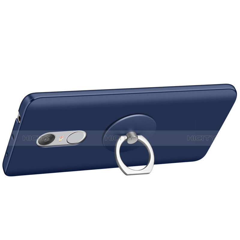 Cover Plastica Rigida Opaca con Anello Supporto per Xiaomi Redmi Note 4X High Edition Blu